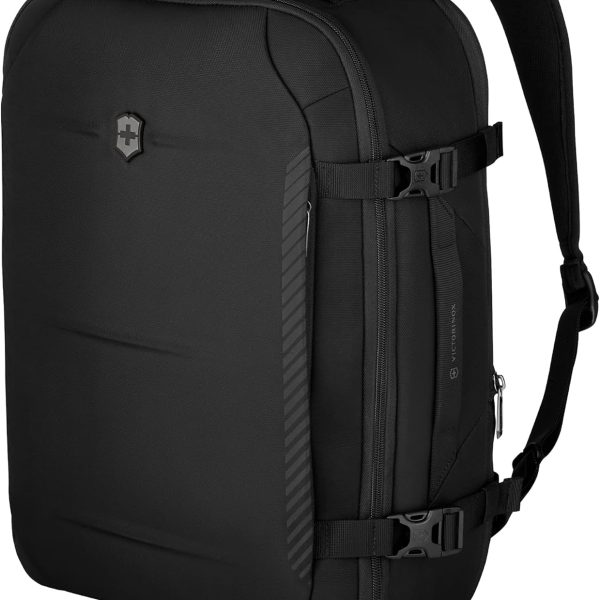 Victorinox Crosslight Boarding Bag - Lightweight Laptop Backpack for Traveling Essentials - Sleek Business Backpack Made from Recycled Materials - Black