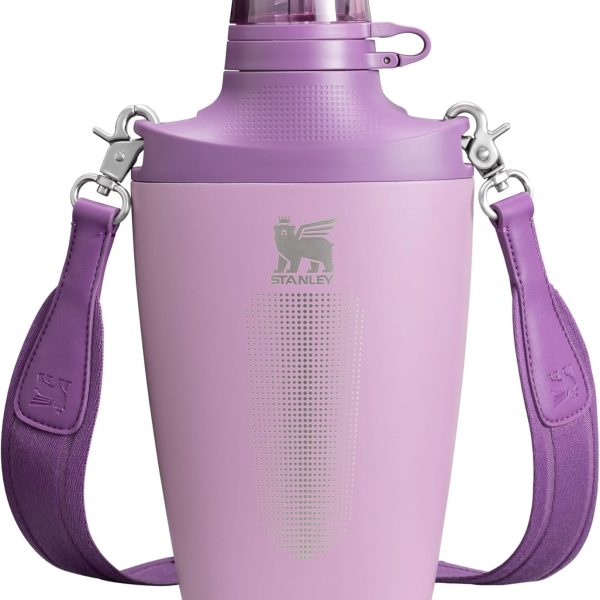 Stanley Cross Bottle 23 oz | Travel Water Bottle with Jacquard Strap | Leakproof Tritan Lid with Removable Straw | Insulated Stainless Steel | BPA-Free | Lilac Color